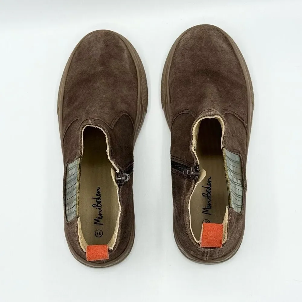Mini Boden Brown Suede Side Zip Chelsea Boots - Kids EU 37 / US 7